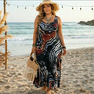 Tank Dress Tie Dye Geode Handmade OOAK Custom NEW 🤎 Retail $128.oo